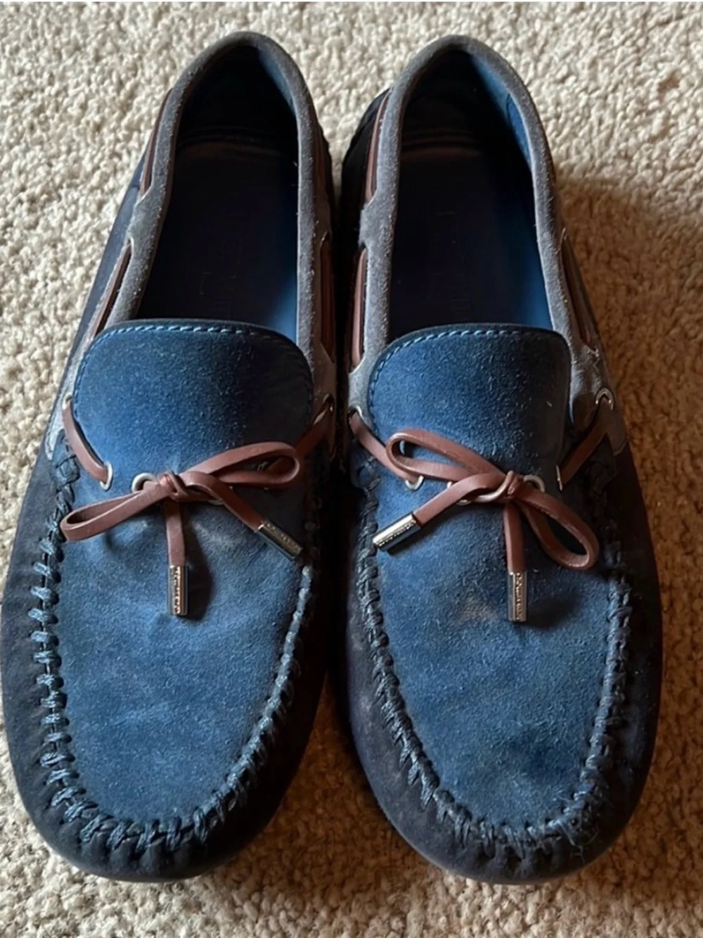 Louis Vuitton Men’s Blue Suede Loafers size 9.5 10.5 USA